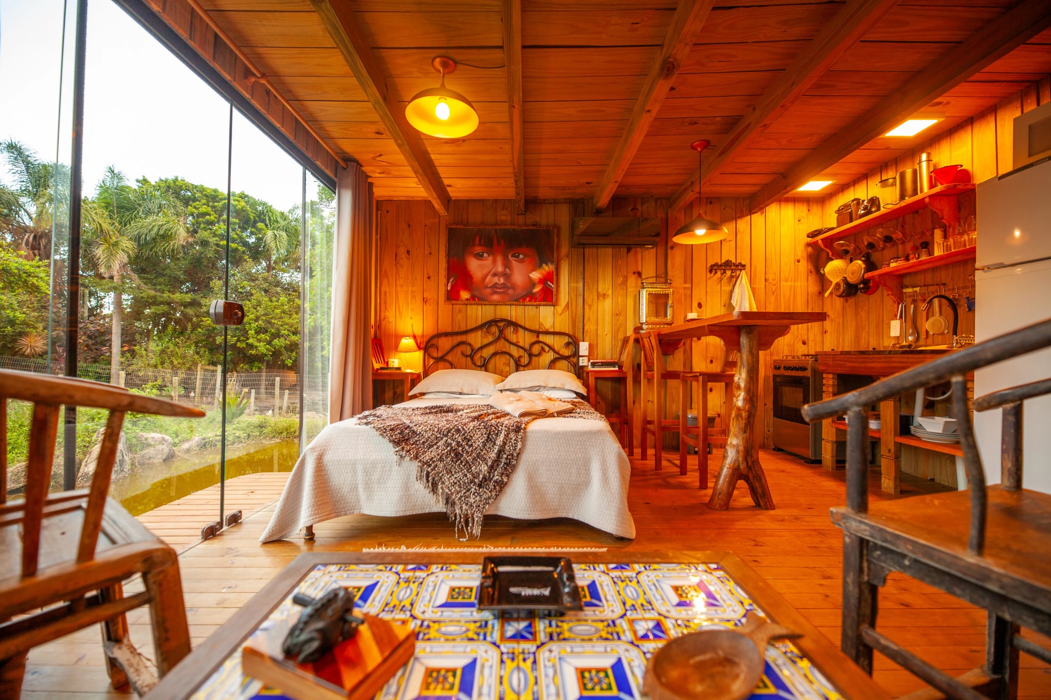 Vista interna da Cabana das Andorinhas